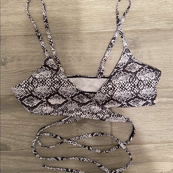 Shein snakeskin wrap bikini top